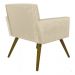 Kit Poltrona Decorativa Nina Mais Puff Redondo Suede Bege Claro - DS Móveis