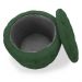 Kit Puff Redondo Clássico Capitonê Suede Verde - DS Estofados