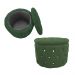 Kit Puff Redondo Clássico Capitonê Suede Verde - DS Estofados