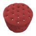 Kit Puff Redondo Clássico Capitonê Suede Vermelho - DS Estofados