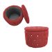 Kit Puff Redondo Clássico Capitonê Suede Vermelho - DS Estofados