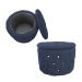 Kit Puff Redondo Classico Capitonê Suede Azul Marinho - DS Estofados