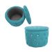 Kit Puff Redondo Classico Capitonê Suede Azul Turquesa - DS Estofados