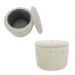 Kit Puff Redondo Classico Capitonê Suede Bege - DS Estofados
