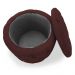Kit Puff Redondo Classico Capitonê Suede Bordô - DS Estofados
