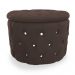 Kit Puff Redondo Classico Capitonê Suede Marrom - DS Estofados