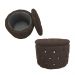 Kit Puff Redondo Classico Capitonê Suede Marrom - DS Estofados