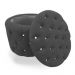 Kit Puff Redondo Classico Capitonê Suede Preto - DS Estofados