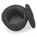 Kit Puff Redondo Classico Capitonê Suede Preto - DS Estofados