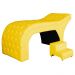 Maca Estofada Capitonê Corino Amarelo 80cm - DS Estofados