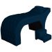 Maca Estofada Capitonê Corino Azul Marinho 80cm - DS Estofados