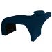 Maca Estofada Capitonê Corino Azul Marinho 80cm - DS Estofados