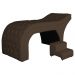Maca Estofada Capitonê Corino Marrom 80cm - DS Estofados