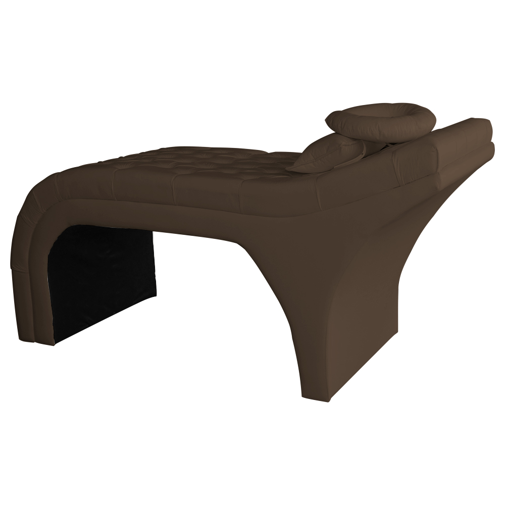 Maca Estofada Capitonê Corino Marrom 80cm - DS Estofados