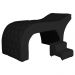 Maca Estofada Capitonê Corino Preto 80cm - DS Estofados