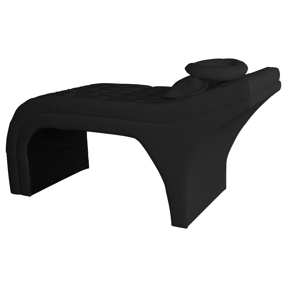 Maca Estofada Capitonê Corino Preto 80cm - DS Estofados