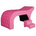 Maca Estofada Capitonê Corino Rosa 80cm - DS Estofados
