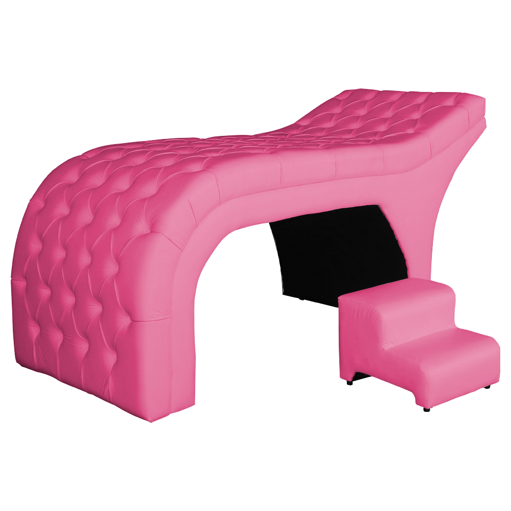 Maca Estofada Capitonê Corino Rosa 80cm - DS Estofados