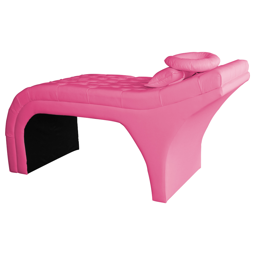 Maca Estofada Capitonê Corino Rosa 80cm - DS Estofados
