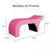 Maca Estofada Capitonê Corino Rosa 80cm - DS Estofados