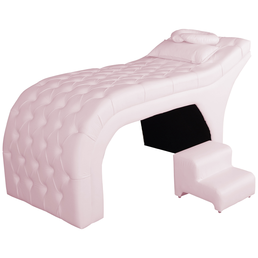 Maca Estofada Capitonê Corino Rosa Bebê 80cm - DS Estofados