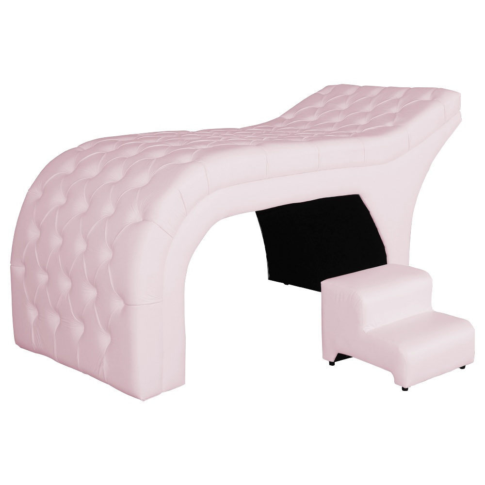 Maca Estofada Capitonê Corino Rosa Bebê 80cm - DS Estofados