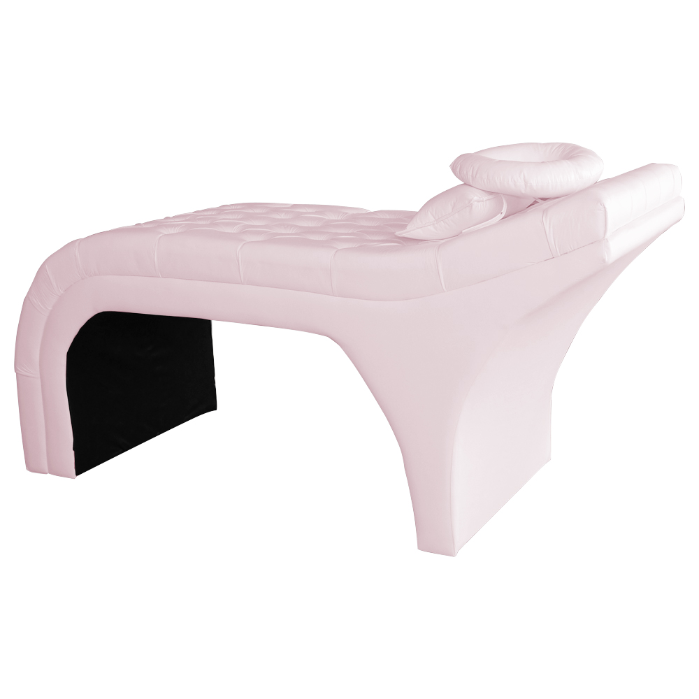 Maca Estofada Capitonê Corino Rosa Bebê 80cm - DS Estofados