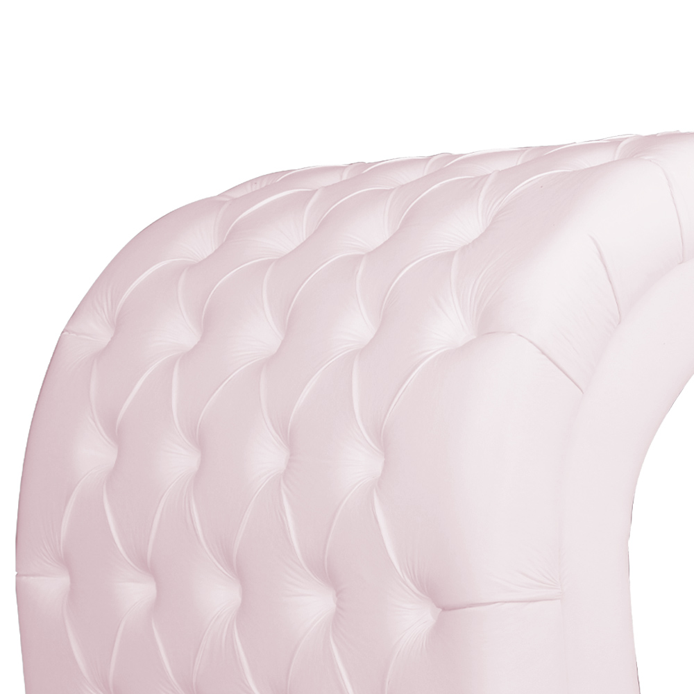 Maca Estofada Capitonê Corino Rosa Bebê 80cm - DS Estofados
