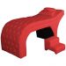 Maca Estofada Capitonê Corino Vermelho 80cm - DS Estofados