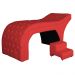 Maca Estofada Capitonê Corino Vermelho 80cm - DS Estofados