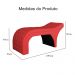Maca Estofada Capitonê Corino Vermelho 80cm - DS Estofados