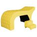 Maca Estofada Capitonê Requinte Suede Amarelo 80cm - DS Estofados