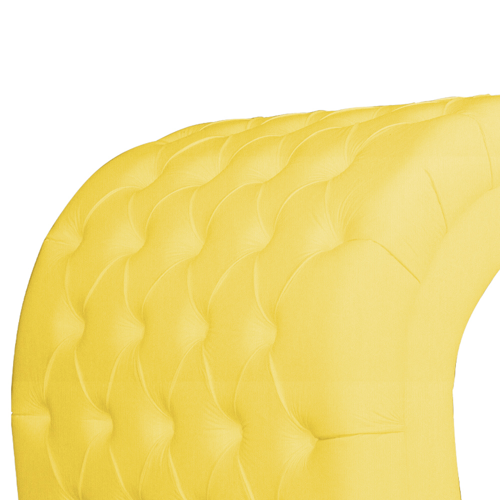 Maca Estofada Capitonê Requinte Suede Amarelo 80cm - DS Estofados