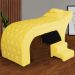 Maca Estofada Capitonê Requinte Suede Amarelo 80cm - DS Estofados