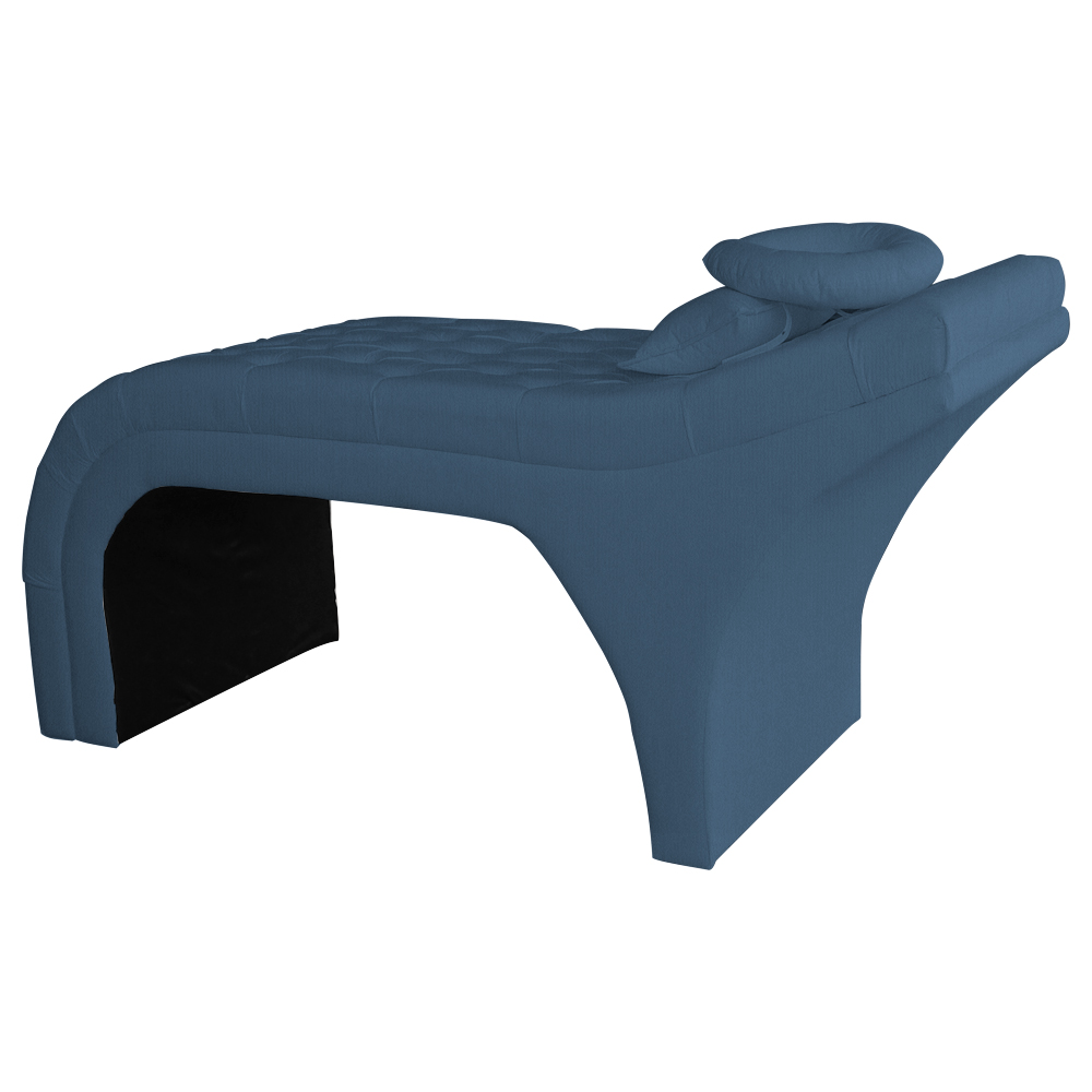 Maca Estofada Capitonê Requinte Suede Azul Royal 80cm - DS Estofados