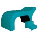 Maca Estofada Capitonê Requinte Suede Azul Turquesa 80cm - DS Estofados