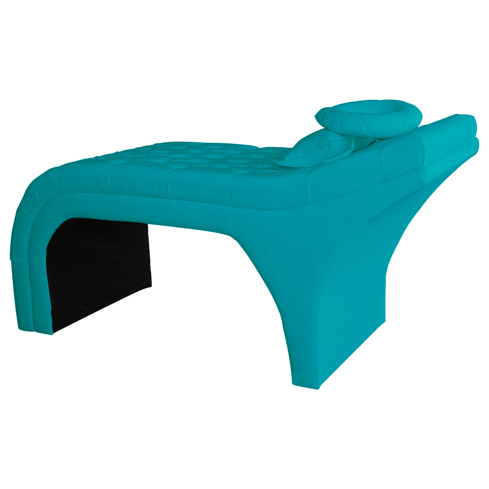 Maca Estofada Capitonê Requinte Suede Azul Turquesa 80cm - DS Estofados