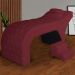 Maca Estofada Capitonê Requinte Suede Bordô 80cm - DS Estofados