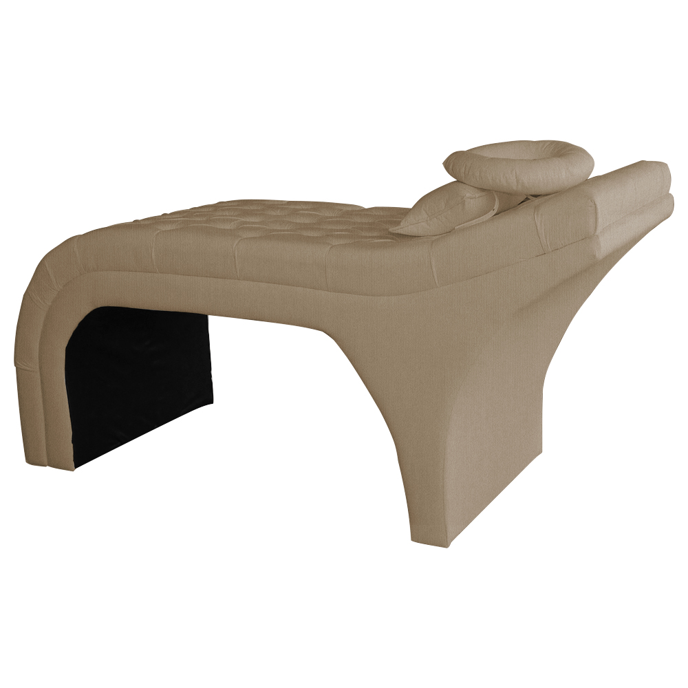 Maca Estofada Capitonê Requinte Suede Cappuccino 80cm - DS Estofados