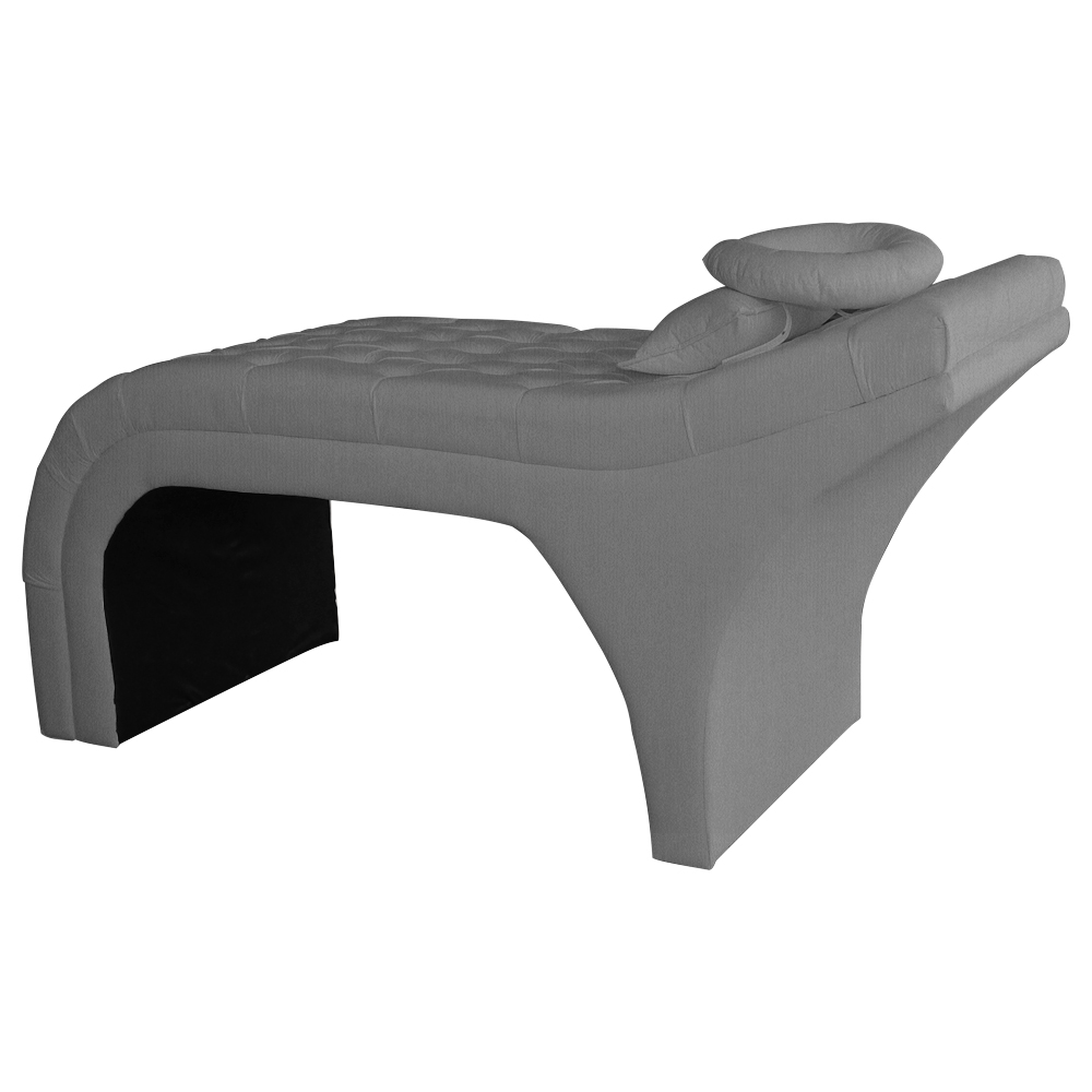 Maca Estofada Capitonê Requinte Suede Cinza 80cm- DS Estofados