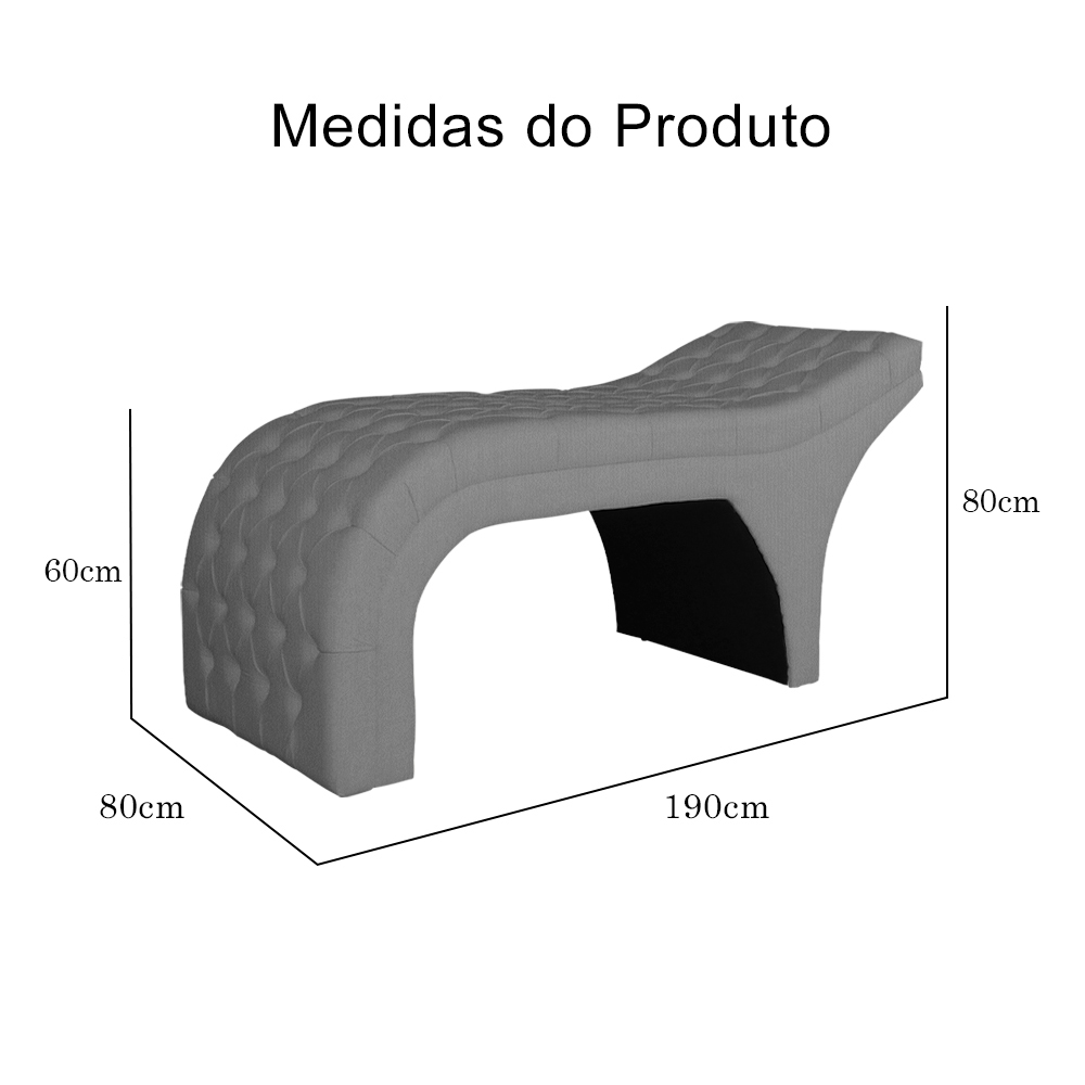 Maca Estofada Capitonê Requinte Suede Cinza 80cm- DS Estofados