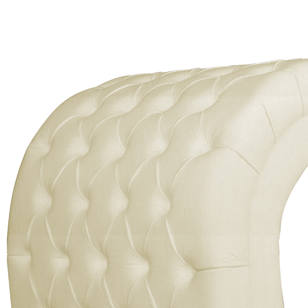 Maca Estofada Capitonê Requinte Suede Marfim 80cm - DS Estofados