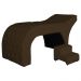 Maca Estofada Capitonê Requinte Suede Marrom 80cm - DS Estofados