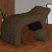 Maca Estofada Capitonê Requinte Suede Marrom 80cm - DS Estofados