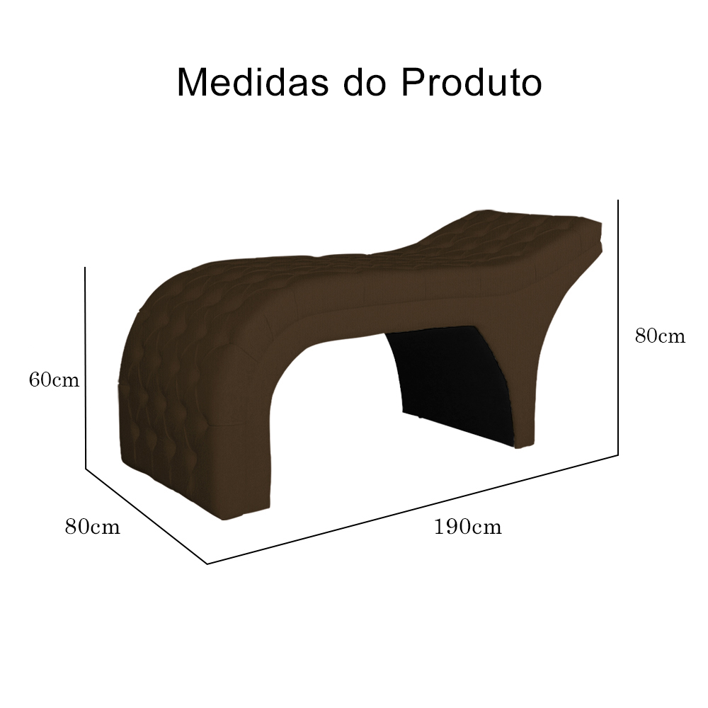 Maca Estofada Capitonê Requinte Suede Marrom 80cm - DS Estofados