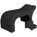 Maca Estofada Capitonê Requinte Suede Preto 80cm - DS Estofados