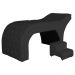 Maca Estofada Capitonê Requinte Suede Preto 80cm - DS Estofados