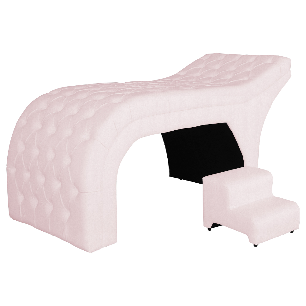 Maca Estofada Capitonê Requinte Suede Rosa Bebê 80cm - DS Estofados