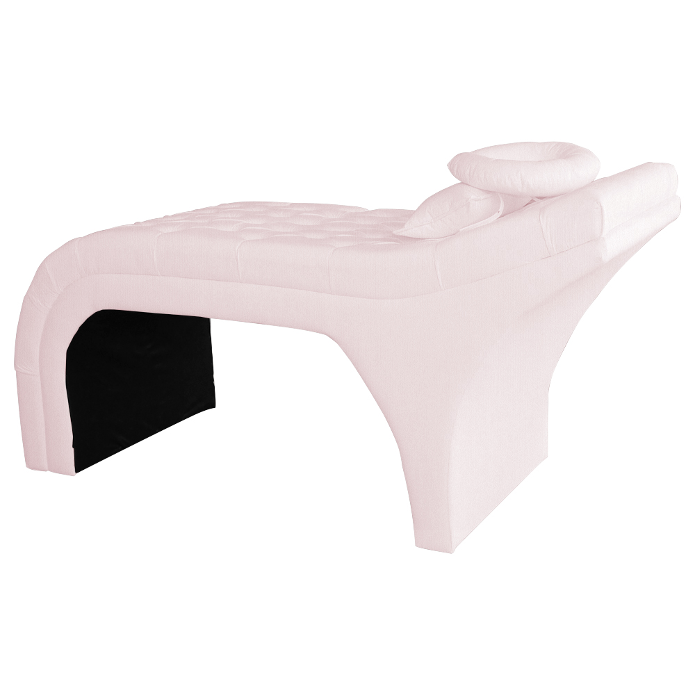 Maca Estofada Capitonê Requinte Suede Rosa Bebê 80cm - DS Estofados
