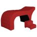 Maca Estofada Capitonê Requinte Suede Vermelho 80cm - DS Estofados